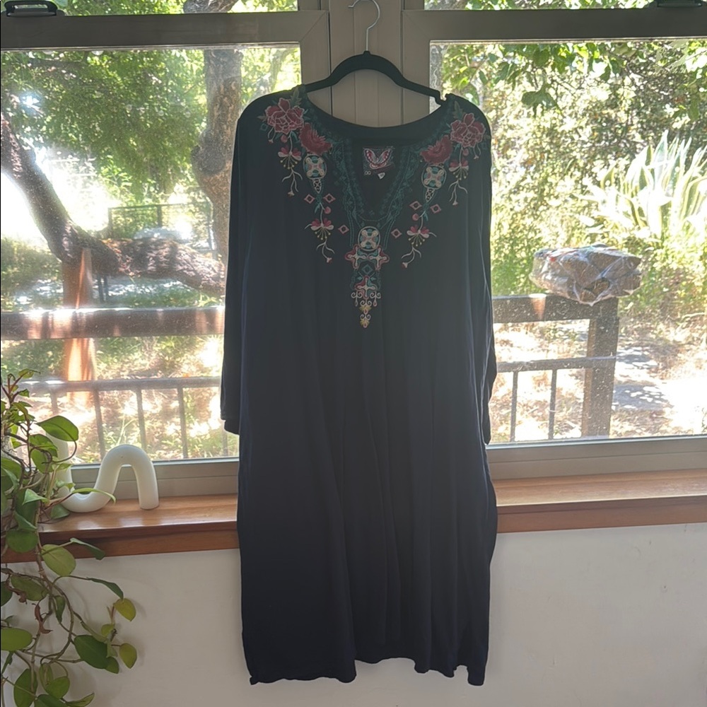 Johnny Was Long Sleeve Embroidered Dress
